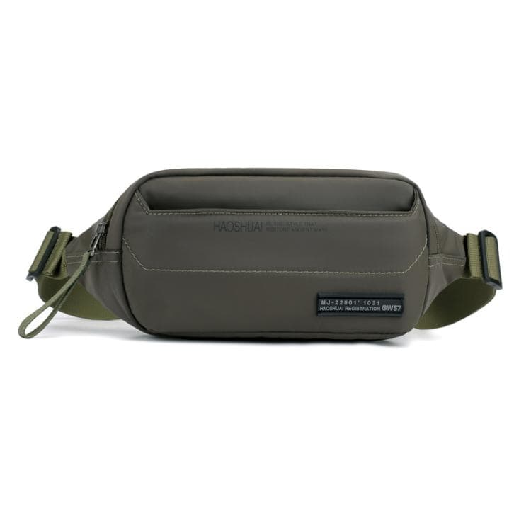 HAOSHUAI Men Outdoor Running Waist Bag Casual Chest Pouch Messenger Bag(Army Green)