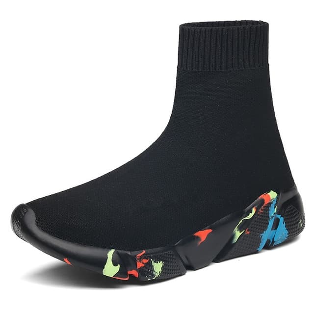 Knit Upper Breathable Sport Sock Boots Chunky Sneakers High Top Running Shoes for Men / Women, Shoe Size:46(Camouflage)