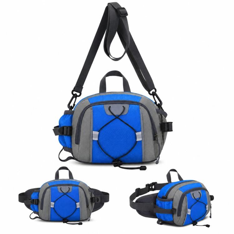 Large Capacity Sports Outdoor Hiking Waist Pack Multifunctional Waterproof Shoulder Bag(Blue)