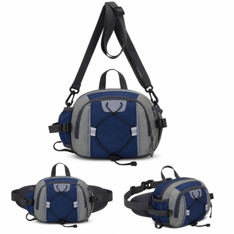 Large Capacity Sports Outdoor Hiking Waist Pack Multifunctional Waterproof Shoulder Bag(Dark Blue)