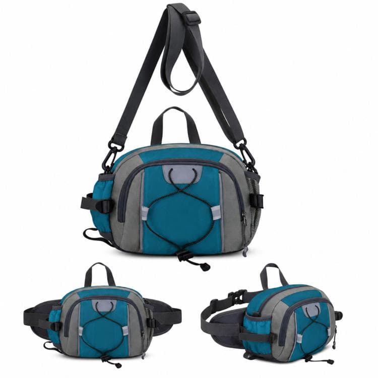 Large Capacity Sports Outdoor Hiking Waist Pack Multifunctional Waterproof Shoulder Bag(Lake Blue)