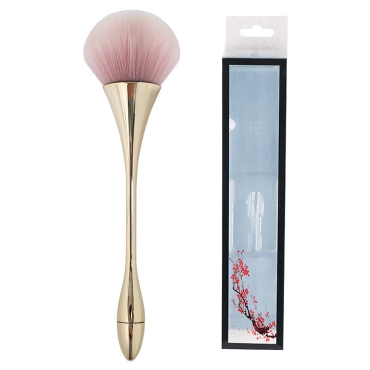 Spazzole per trucco a testa tonda morbida per vita larga, strumenti di bellezza, colore: oro champagne