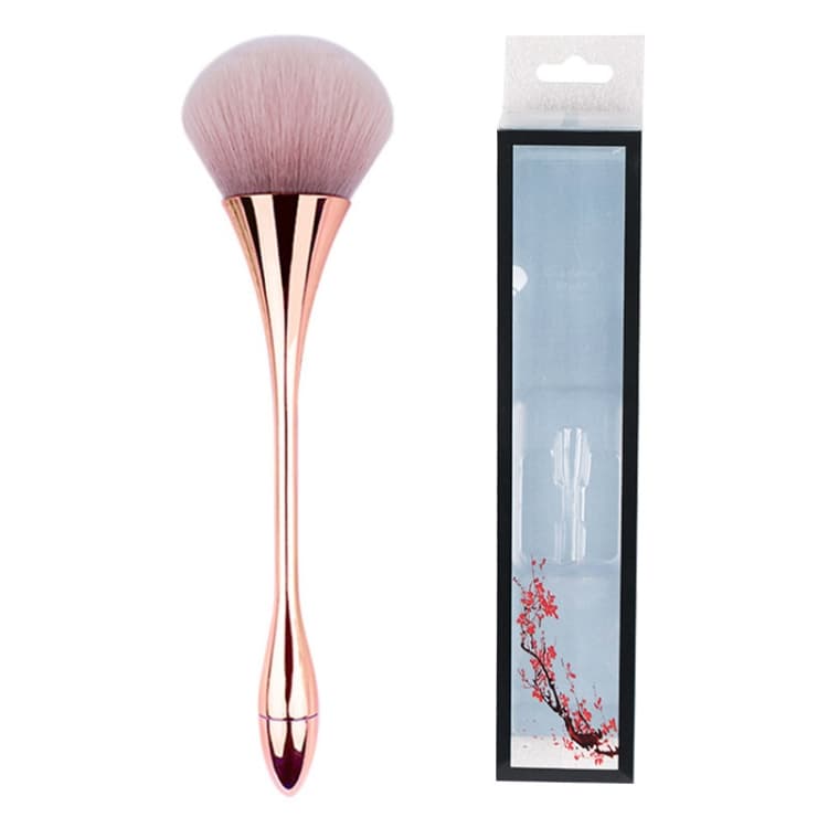 Spazzole per trucco a testa tonda morbida per vita larga, strumenti di bellezza, colore: oro rosa