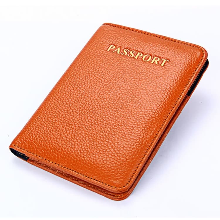 Litchi Texture Multifunctional Genuine Leather Passport Package for travel(Brown)