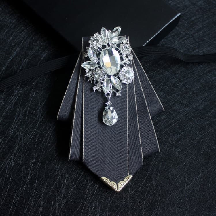 Accessori per abito da cerimonia uomo con camicia a rombi e papillon (Grigio scuro)
