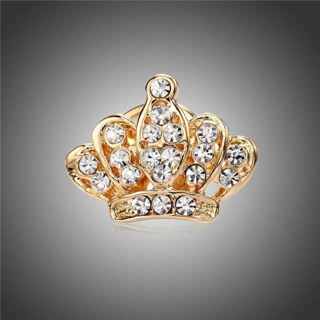 Mini Crown Shape Brooch For Woman(Gold)