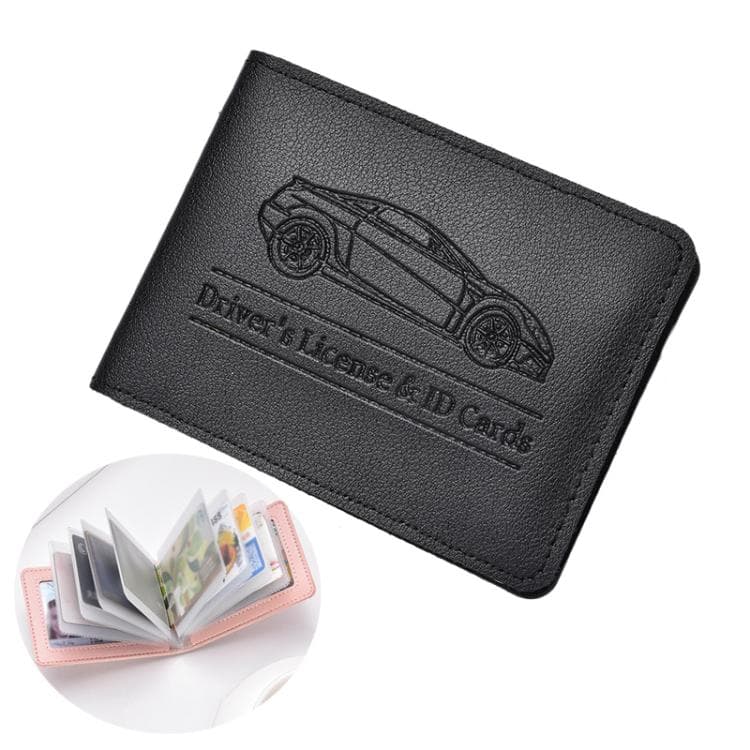 Multi-card Driver License Card Holder Women Driving License Leather Protective Case ID Credit Card Bag, Spec: 10 Card Slot(Black)