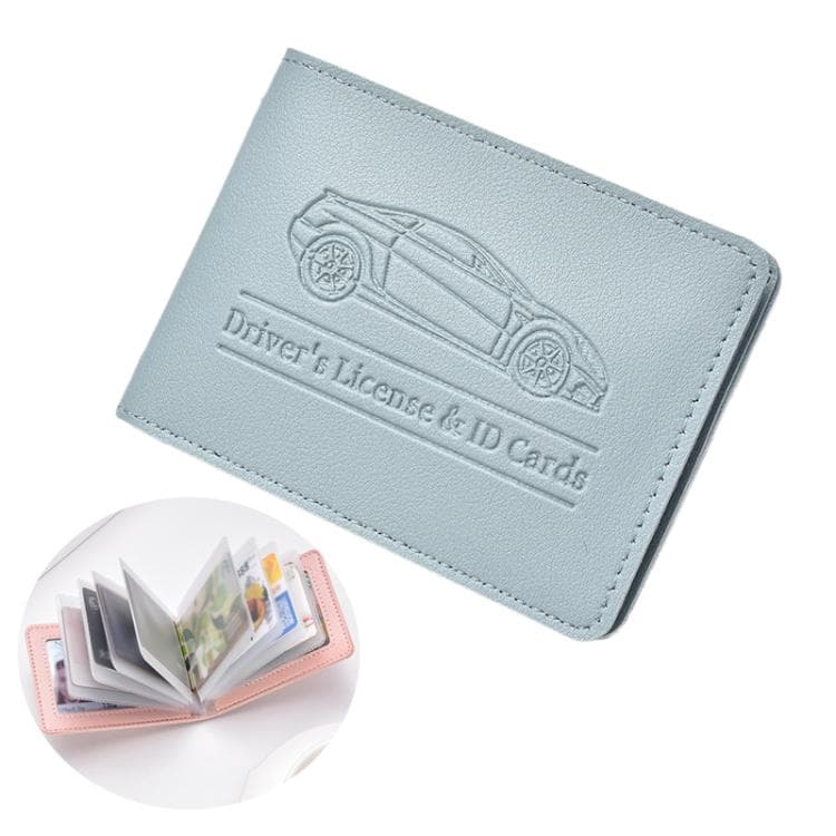 Multi-card Driver License Card Holder Women Driving License Leather Protective Case ID Credit Card Bag, Spec: 10 Card Slot(Blue)