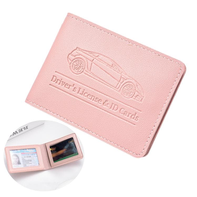 Multi-card Driver License Card Holder Women Driving License Leather Protective Case ID Credit Card Bag, Spec: 2 Card Slot(Pink)