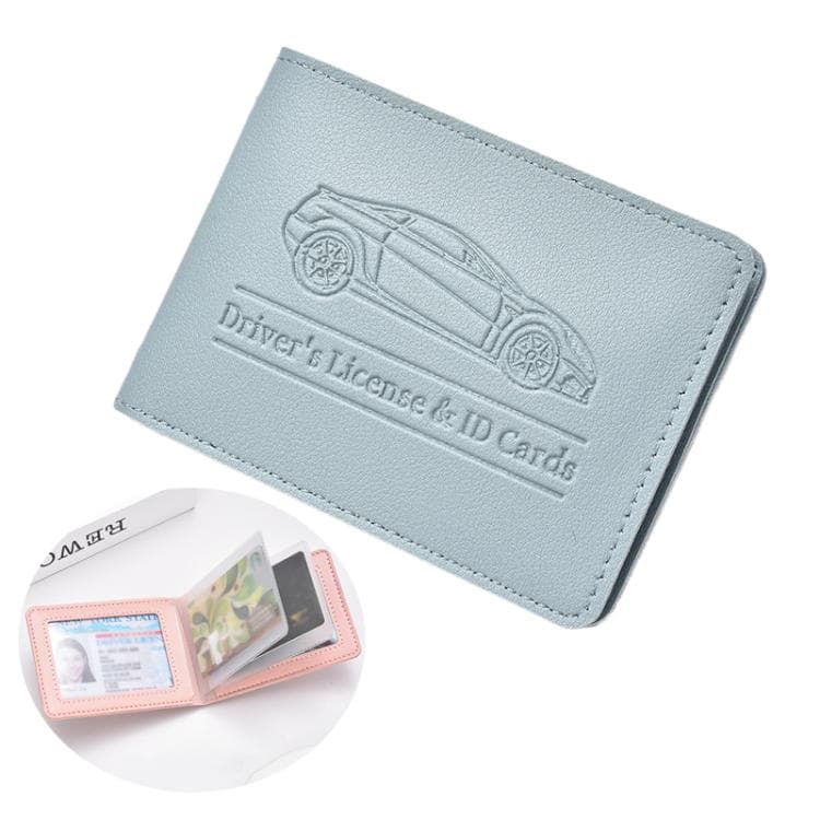 Multi-card Driver License Card Holder Women Driving License Leather Protective Case ID Credit Card Bag, Spec: 4 Card Slot(Blue)