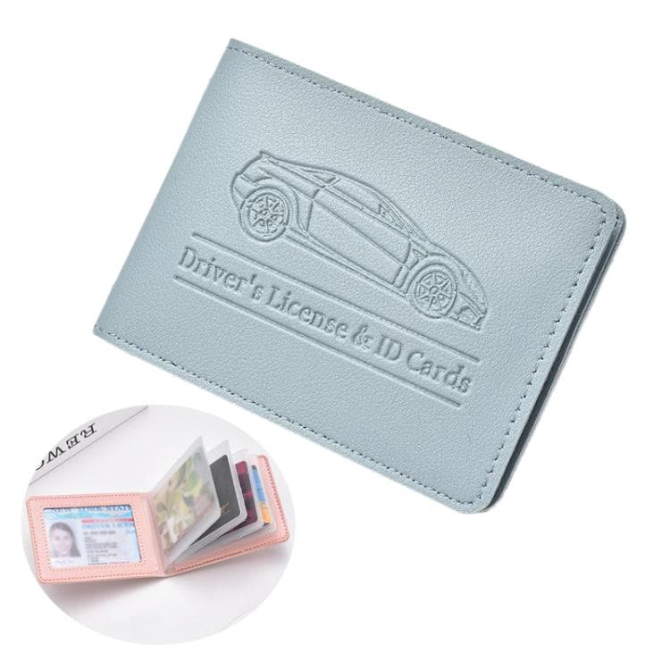 Multi-card Driver License Card Holder Women Driving License Leather Protective Case ID Credit Card Bag, Spec: 6 Card Slot(Blue)