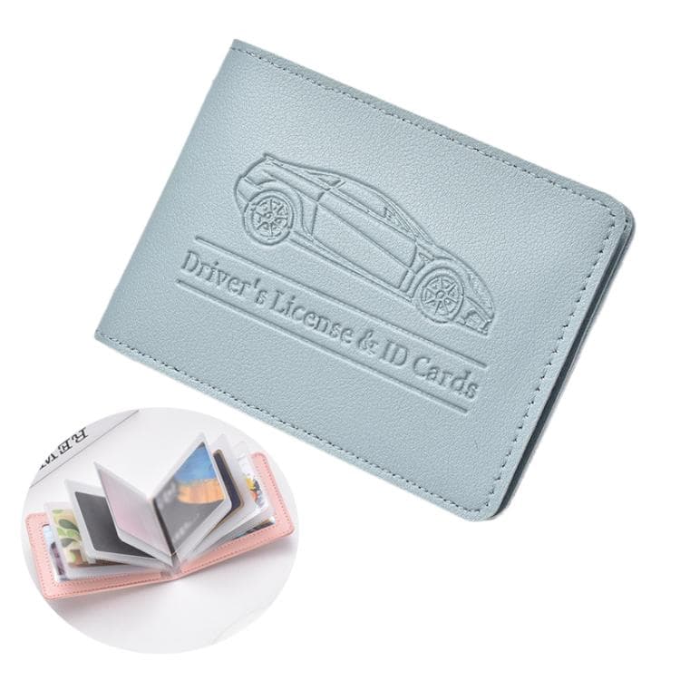 Multi-card Driver License Card Holder Women Driving License Leather Protective Case ID Credit Card Bag, Spec: 8 Card Slot(Blue)
