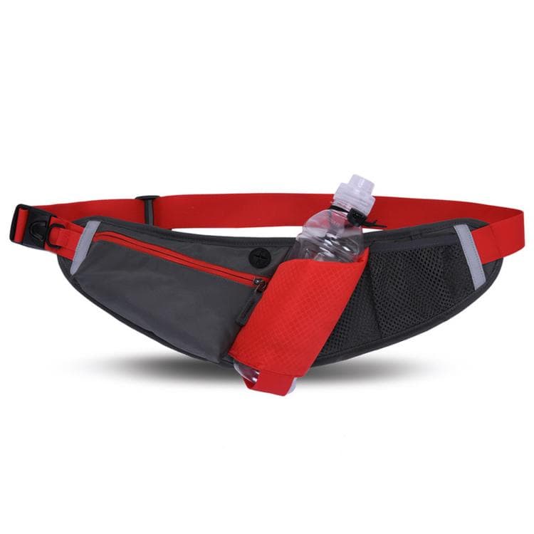 Multifunctional Fitness Water Bottle Waist Bag Waterproof Outdoor Sports Running Phone Pouch(Red)