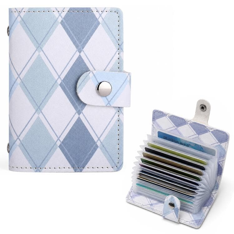Multifunctional Large Capacity PU Leather Card Bag Short Wallet(Light Blue)