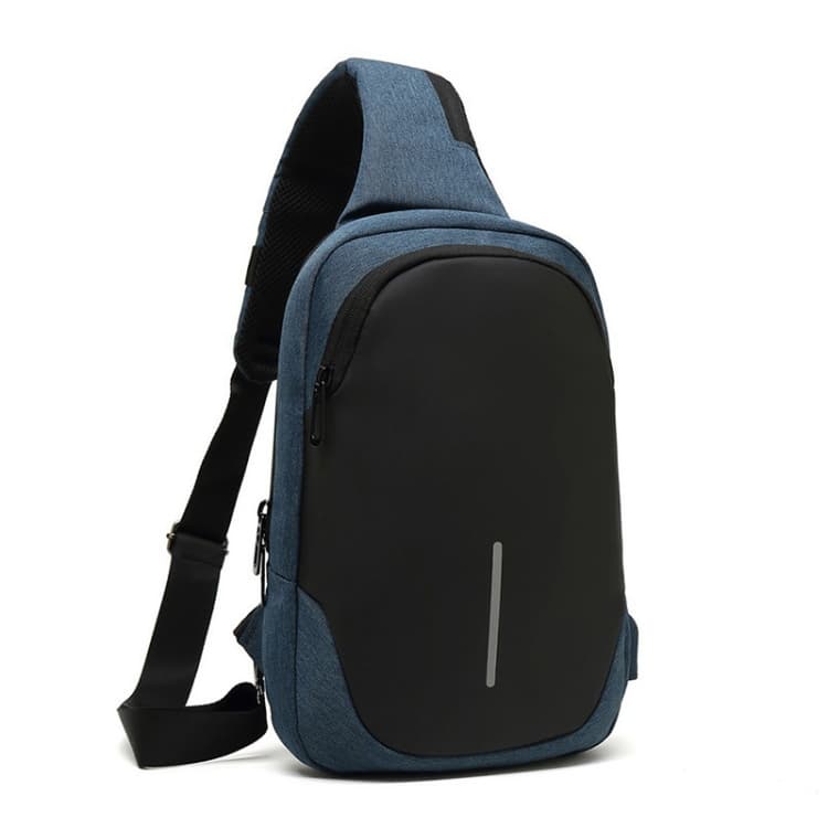 Outdoor Cycling Anti-theft Multi-layer Storage Male Chest Bag(Dark Blue)