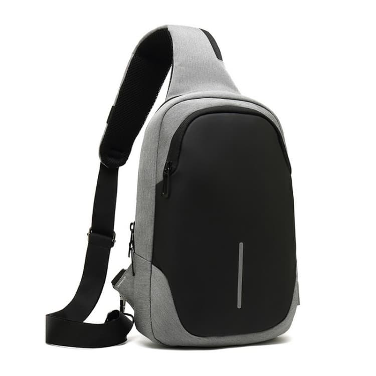 Outdoor Cycling Anti-theft Multi-layer Storage Male Chest Bag(Dark Grey)