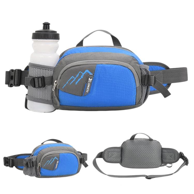 Outdoor Hiking Waist Pack Large Capacity Waterproof Sports Running Water Bottle Bag(Blue)
