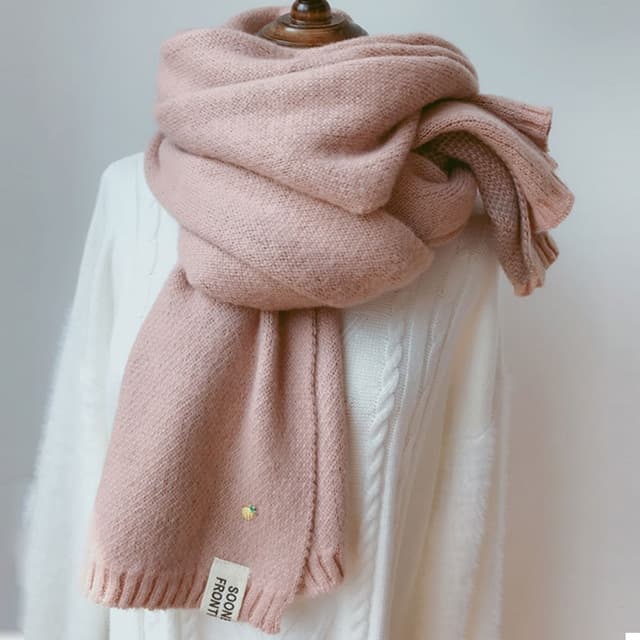 Pineapple Pattern Thick Knit Double-sided Scarf, Length: 200cm(Pink)