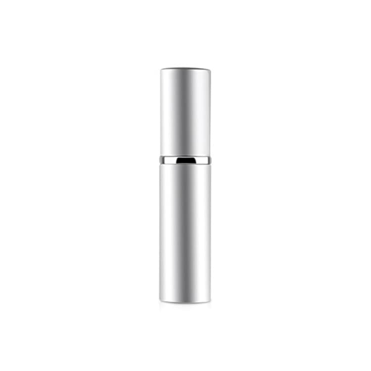 Portable Mini Refillable Glass Perfume Fine Mist Atomizers with Metallic Exterior, 5ml (Silver)