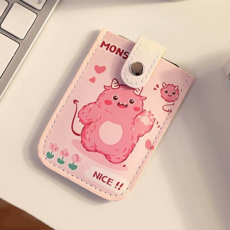 Pull-out Multi-card Slot ID Card Holder Large Capacity Cartoon Card Bag, Color: Pink