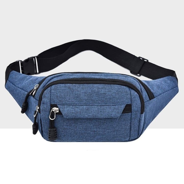 Pure Color Multi-function Pockets Waterproof Chest Bag Waist Crossbody Sports Bag (Blue)