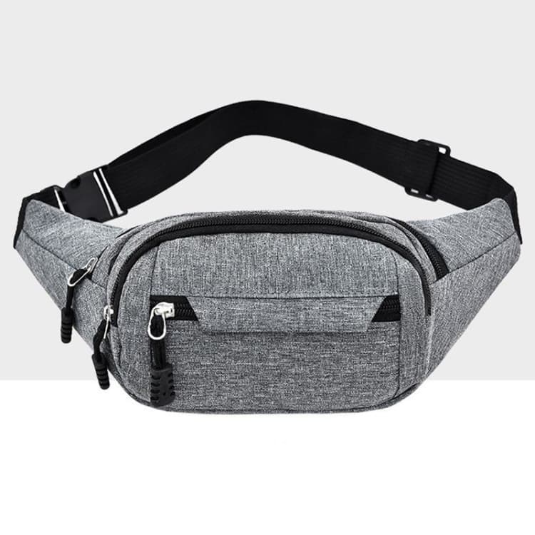 Pure Color Multi-function Pockets Waterproof Chest Bag Waist Crossbody Sports Bag (Grey)