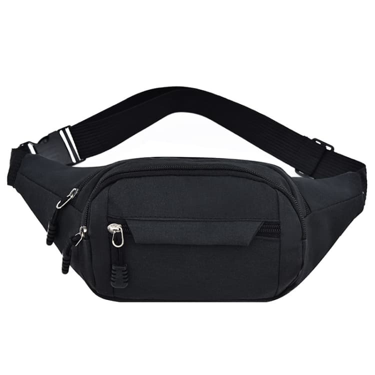 Pure Color Multi-function Pockets Waterproof Chest Bag Waist Sports Bag (Black)