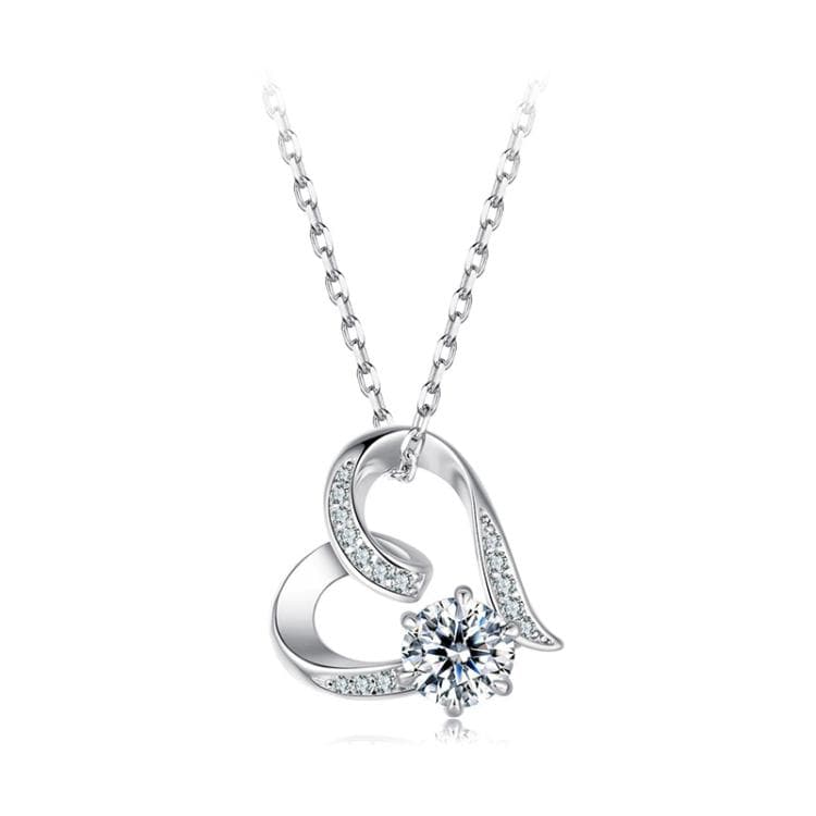 Collana con ciondolo a forma di cuore in Moissanite S925 Argento Sterlina Amore Eterno (MSN045)