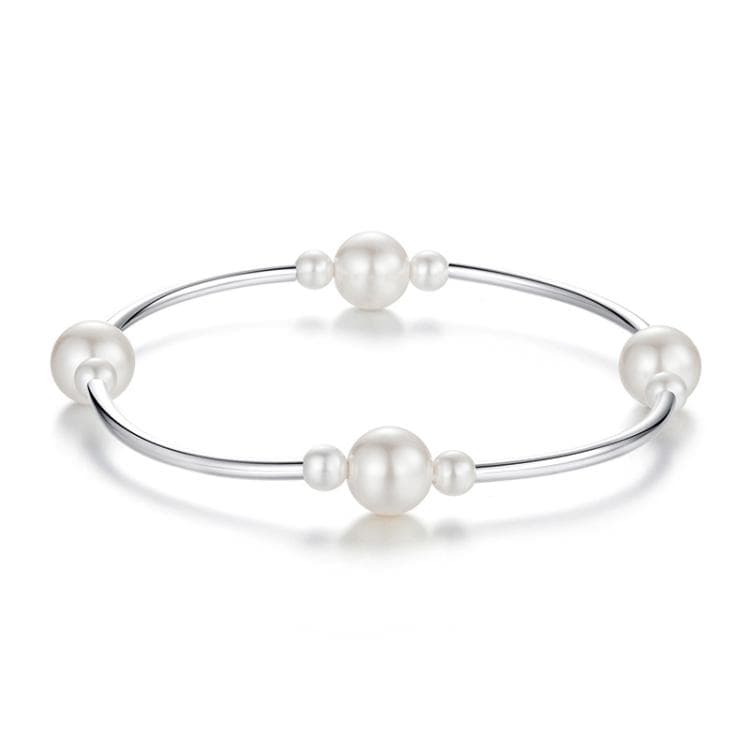 Bracciale elegante con perline a conchiglia placcato argento sterling S925 (BSB203)