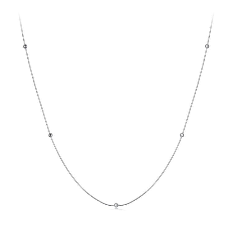 Collana a osso di serpente sottile in argento sterling S925 placcato platino (BSN409)