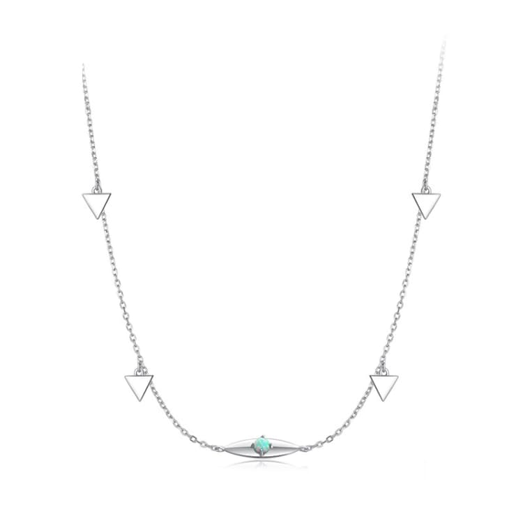 Collana Occhio di Diavolo in Argento Sterling S925 placcato Platino (BSN411)