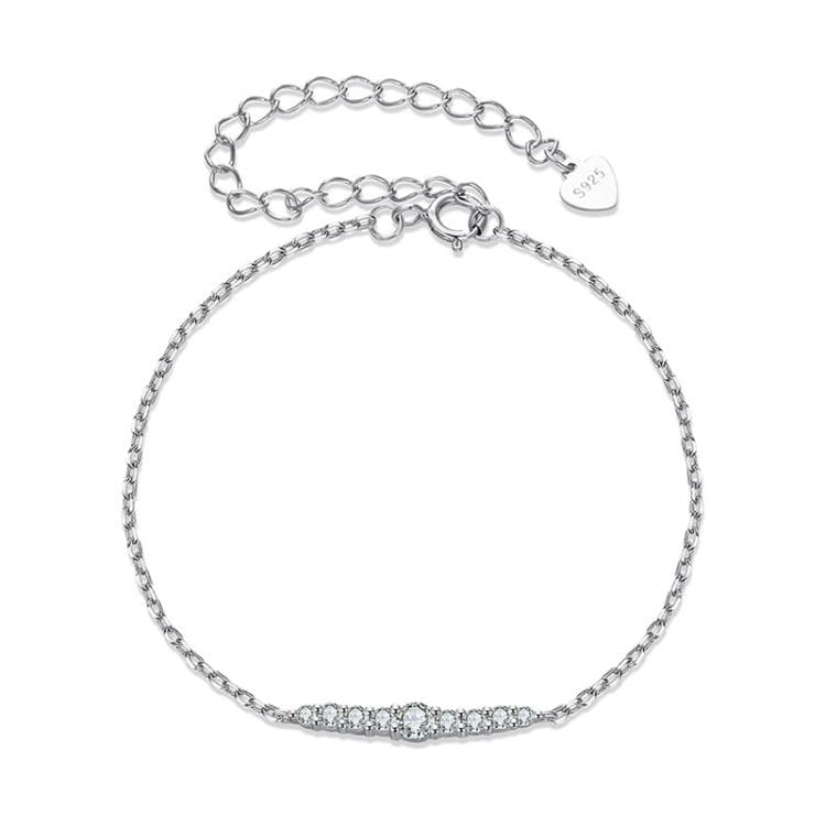 Bracciale in argento sterling S925 placcato platino con moissanite scintillante (MSB023)