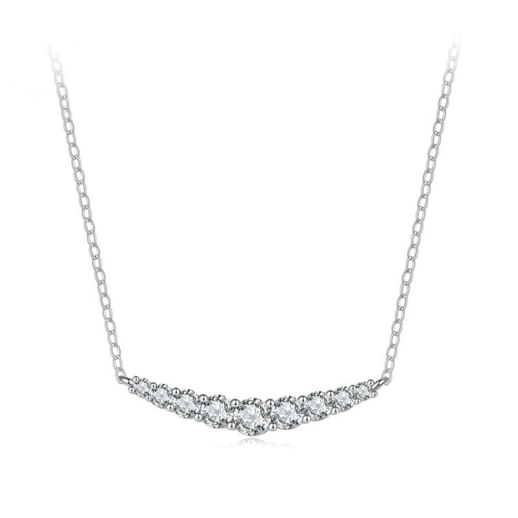 Collana elegante a clavicola con sorridente Moissanite in argento sterling S925 (MSN041)