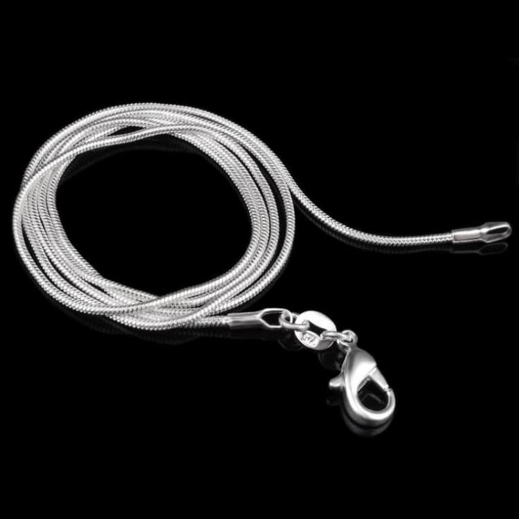 Collana a catena ossea di serpente placcata argento, collana sottile da donna