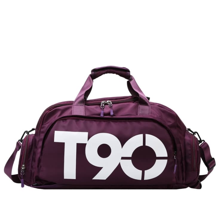 Sports Fitness Bag Large Capacity Luggage Bag Dry Wet Separation With Shoes Position Hand-Held Backpack Travel Bag(Purple)