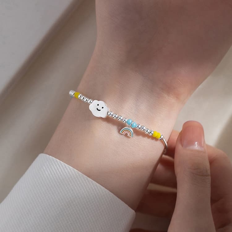 Sterling Silver Gypsophila Beanie Ladies Bracelet, Specification:SL0654