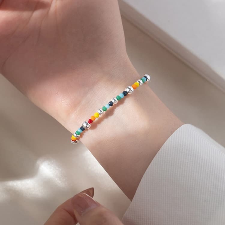 Sterling Silver Gypsophila Beanie Ladies Bracelet, Specification:SL0661