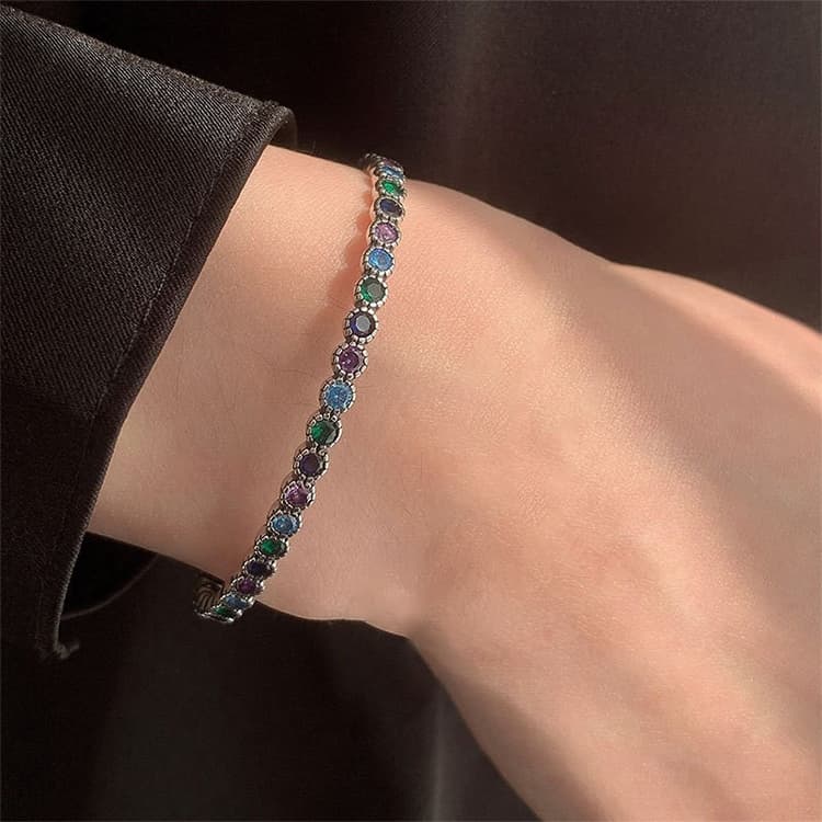 Sterling Silver Vintage Open Bracelet Hand Decoration, Specification:SL0731