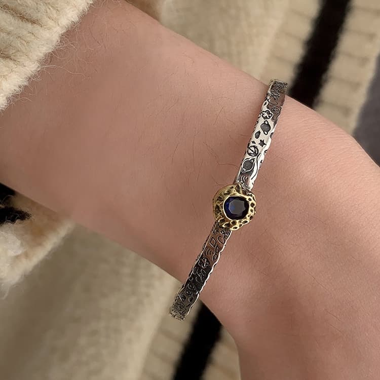 Sterling Silver Vintage Open Bracelet Hand Decoration, Specification:SL0734