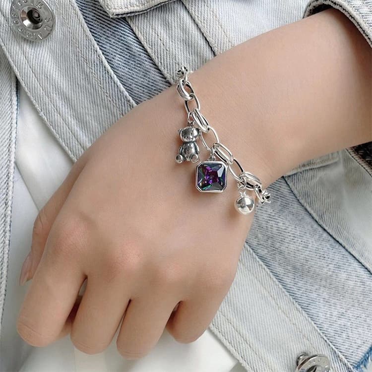 Sterling Silver Vintage Open Bracelet Hand Decoration, Specification:SL0779