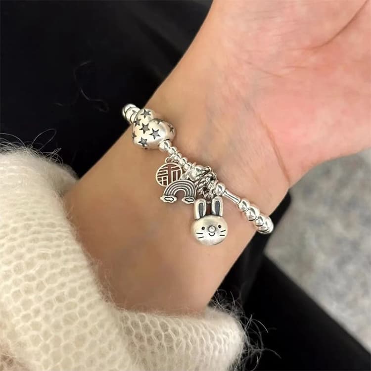 Sterling Silver Vintage Open Bracelet Hand Decoration, Specification:SL0864