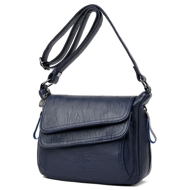 Summer Leather Luxury Handbags Female Shoulder Messenger Bag(Blue)