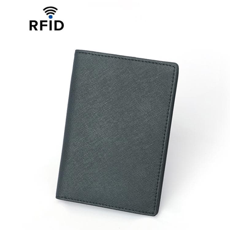 TQ-313 RFID Multi-Card Slot Wallet Unisex Boarding Pass Protector Passport Organizer Bag, Spec: Crosshatch Black