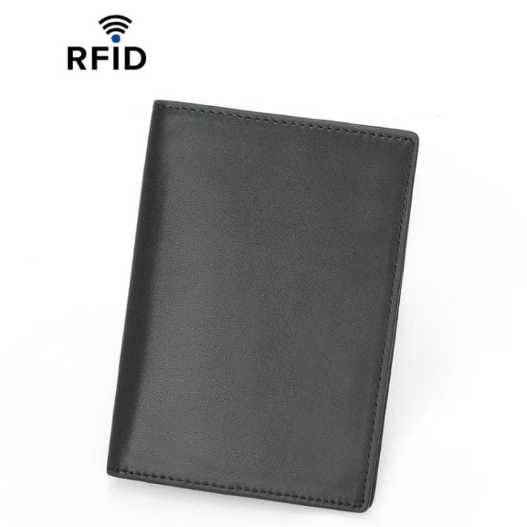 TQ-313 RFID Multi-Card Slot Wallet Unisex Boarding Pass Protector Passport Organizer Bag, Spec: Plain Black