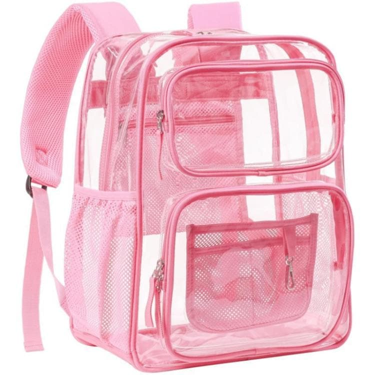 Transparent PVC Waterproof Double-Shoulder Backpack(Pink)