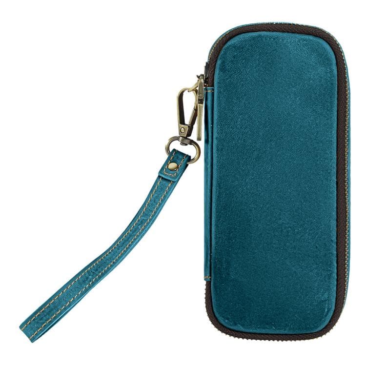 Vintage Genuine Leather Pipe and Smoking Accessories Portable Storage Bag(Blue)
