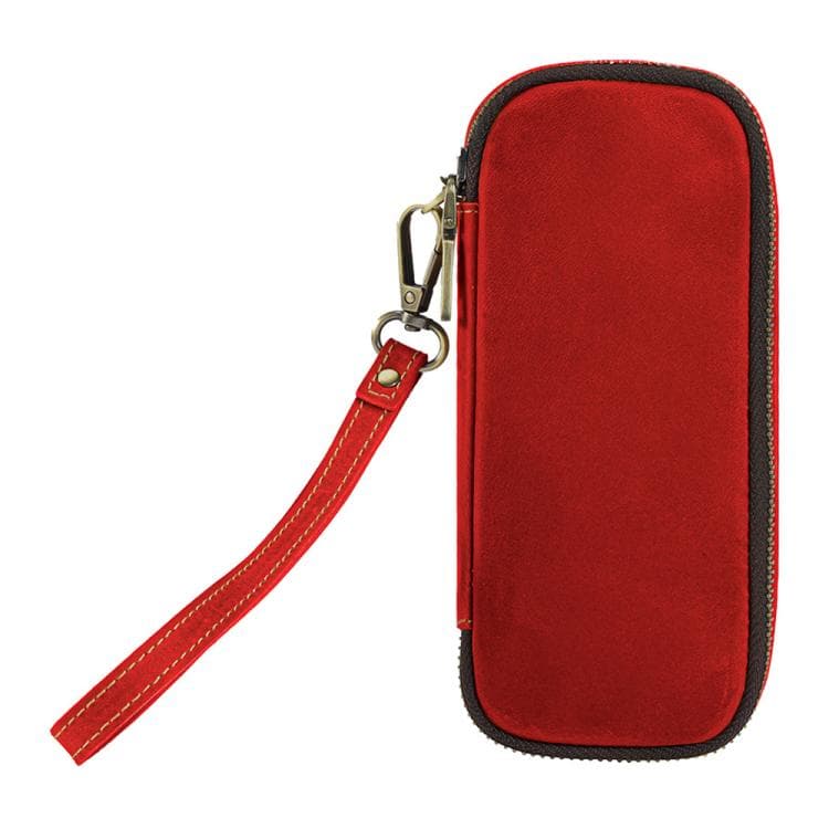 Vintage Genuine Leather Pipe and Smoking Accessories Portable Storage Bag(Red)
