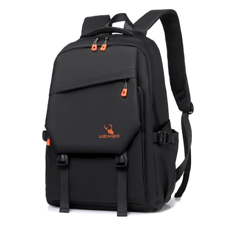 WEIXIER B682 Large Capacity Double Shoulder Backpack Casual Waterproof Travel Bag(Black)
