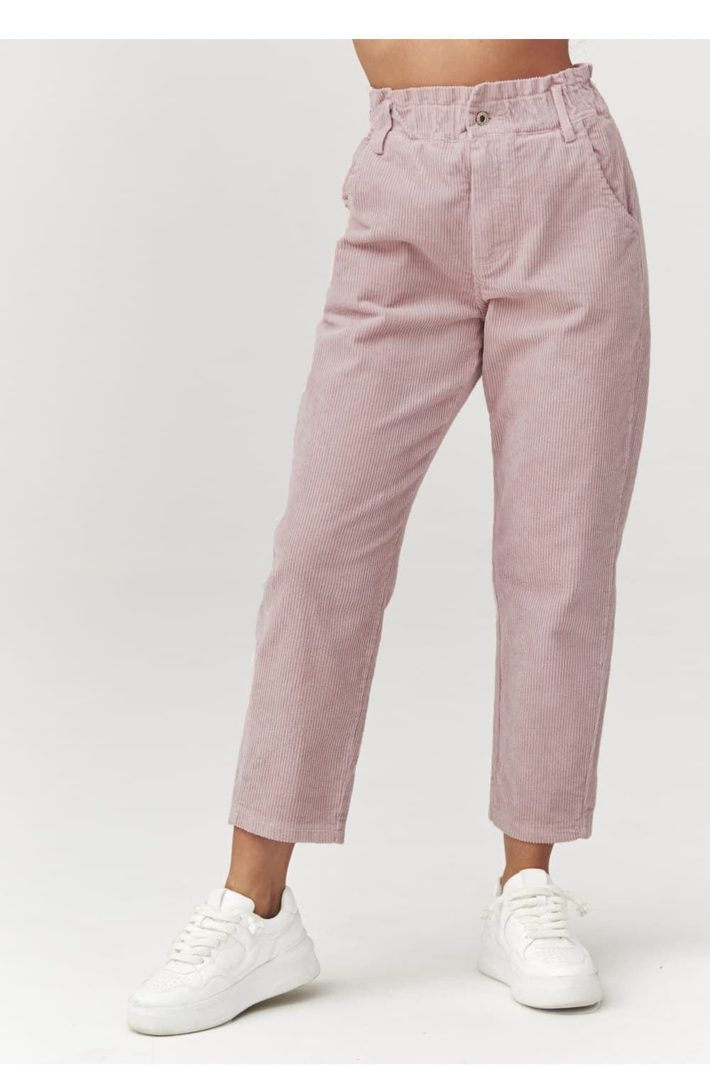 Pantaloni in velluto model 223241 Makadamia