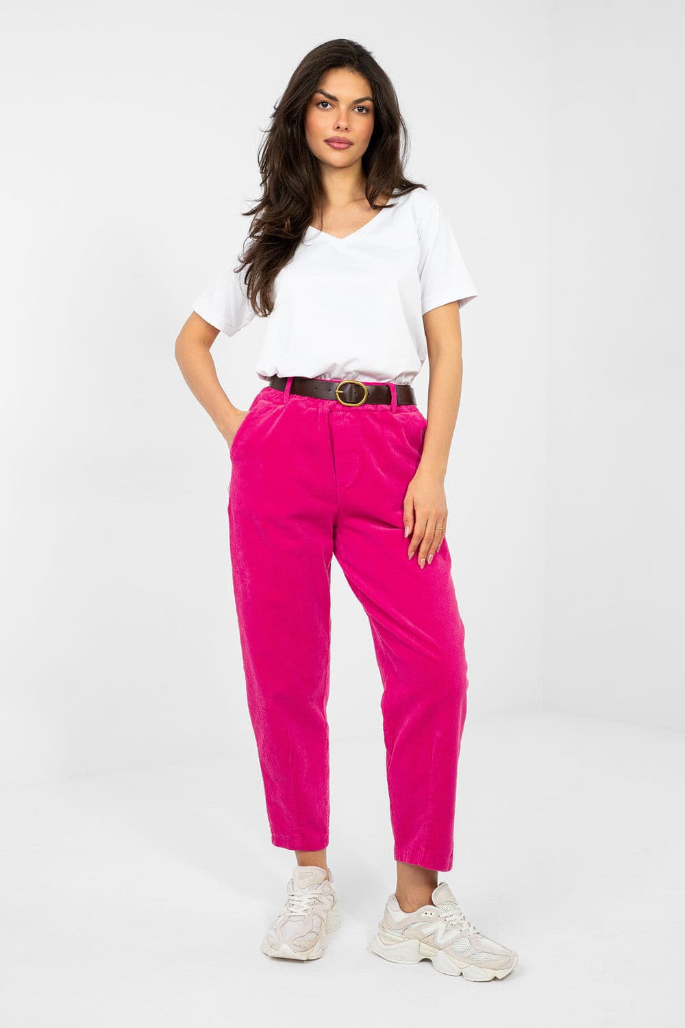 Pantaloni in velluto model 224059 Italy Moda